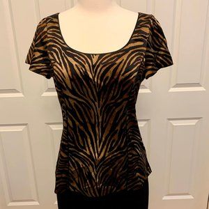 THRDUP - WHBM 💕 STRETCH SILK CHARMEUSE TIGER PRINT TOP